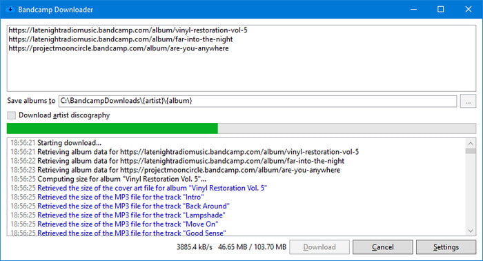 Bandcamp Downloader en GitHub