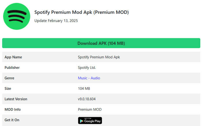 Descargar Spotify Premium MOD APK android