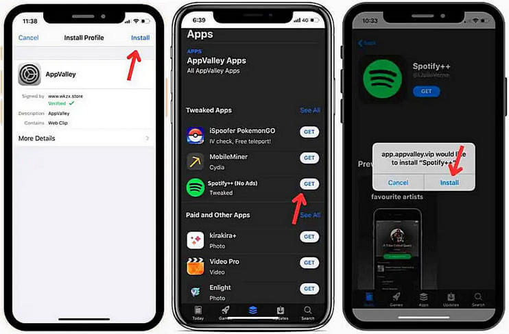 Descargar Spotify++ a través de AppValley en ios