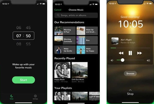 Despertador para Spotify en iPhone