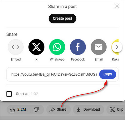 compartir youtube link