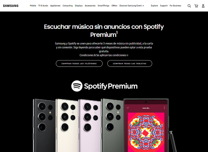 spotify premium free trial 3 months on samsung phone