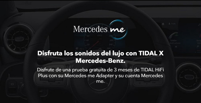 tidal 3 meses gratis con Mercedes-Benz