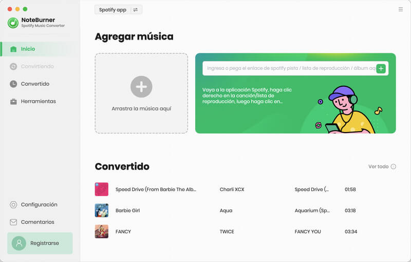 Spotify Converter interfaz principal